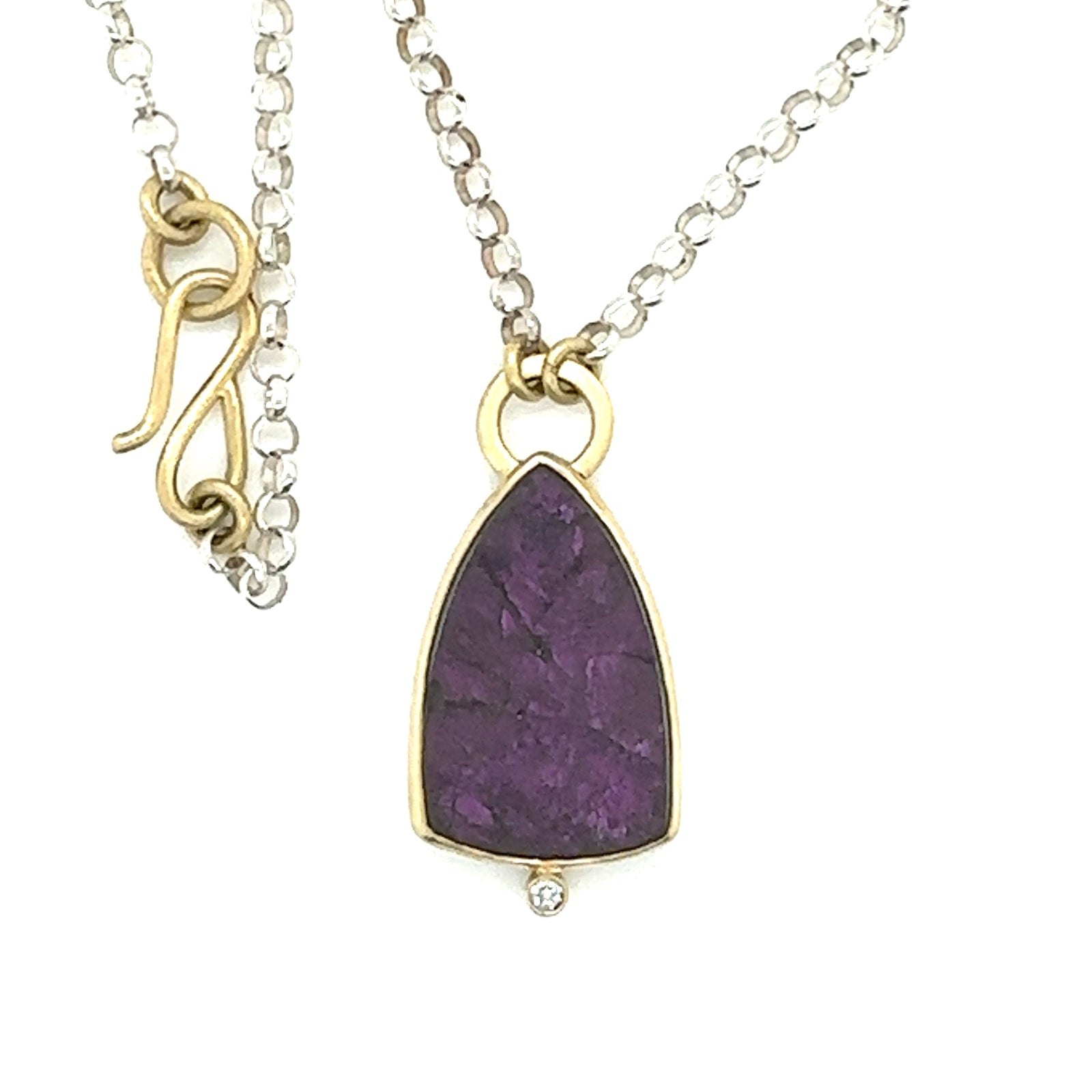 Purpurite shield necklace
