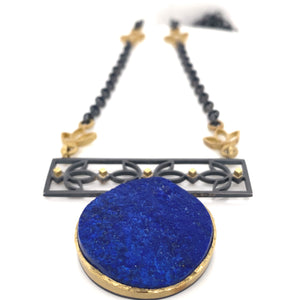 Lapis Tulip panel Necklace