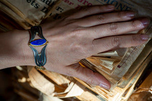 Lily Link Bracelet with Lapis