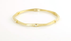 18K Wave Bangle with Diamonds