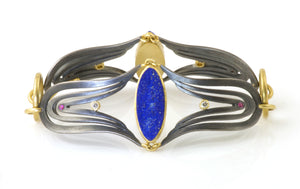 Lily Link Bracelet with Lapis